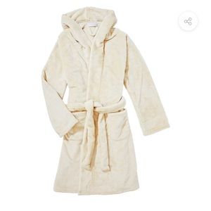 Summer & Rose faux fur hooded cozy robe cream ivory